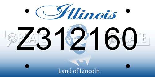 Z312160 Illinois License Plate
