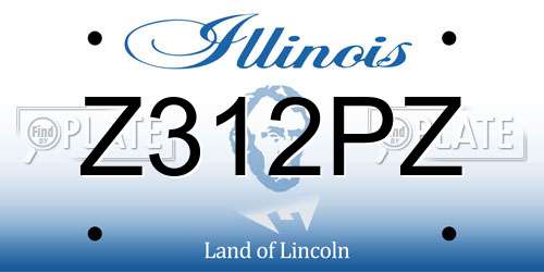 Z312PZ Illinois License Plate