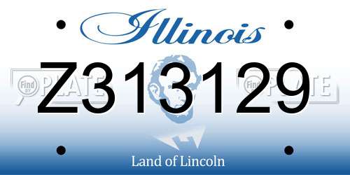 Z313129 Illinois License Plate