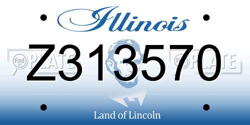 Z313570 Illinois License Plate