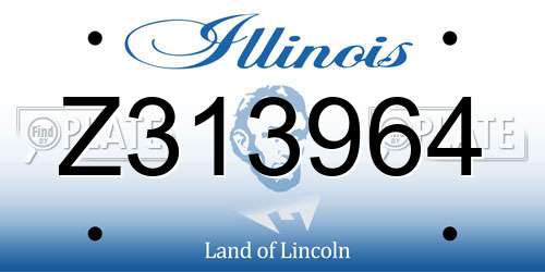 Z313964 Illinois License Plate