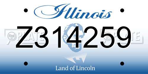 Z314259 Illinois License Plate