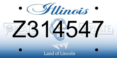 Z314547 Illinois License Plate