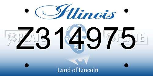 Z314975 Illinois License Plate