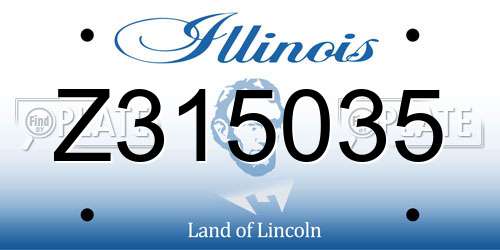 Z315035 Illinois License Plate