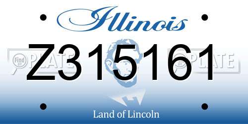Z315161 Illinois License Plate