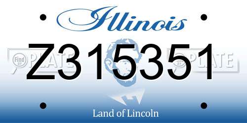 Z315351 Illinois License Plate