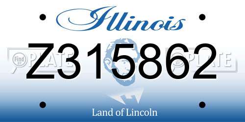 Z315862 Illinois License Plate