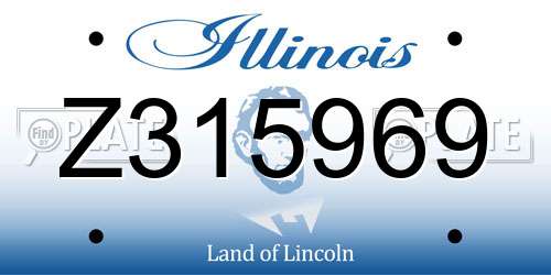 Z315969 Illinois License Plate