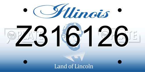 Z316126 Illinois License Plate