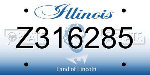 Z316285 Illinois License Plate