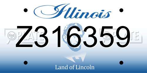 Z316359 Illinois License Plate