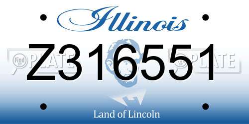 Z316551 Illinois License Plate