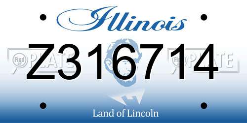 Z316714 Illinois License Plate