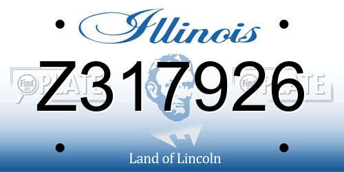 Z317926 Illinois License Plate
