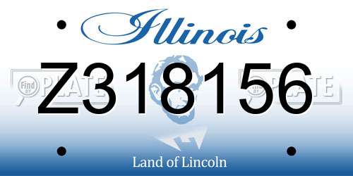 Z318156 Illinois License Plate