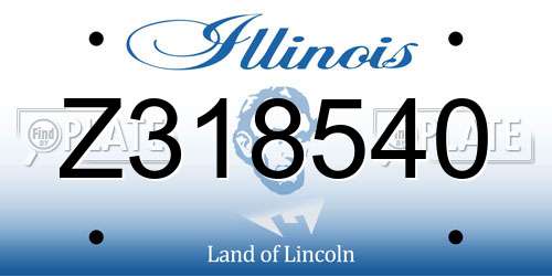 Z318540 Illinois License Plate