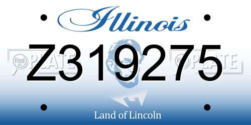 Z319275 Illinois License Plate