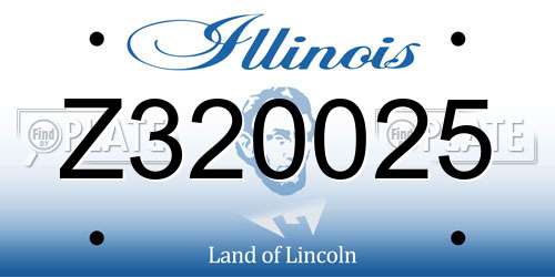 Z320025 Illinois License Plate
