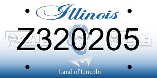 Z320205 Illinois License Plate