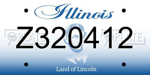 Z320412 Illinois License Plate