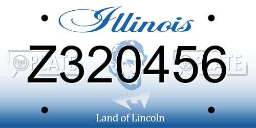 Z320456 Illinois License Plate