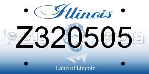 Z320505 Illinois License Plate