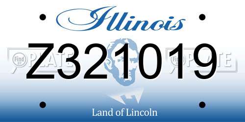 Z321019 Illinois License Plate