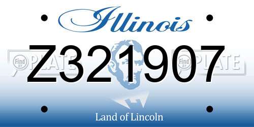 Z321907 Illinois License Plate