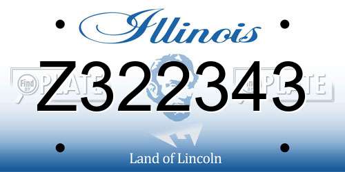 Z322343 Illinois License Plate