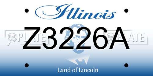 Z3226A Illinois License Plate
