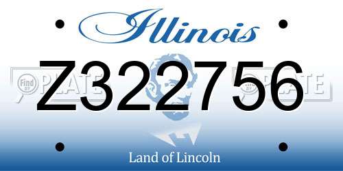 Z322756 Illinois License Plate