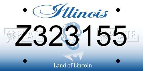 Z323155 Illinois License Plate