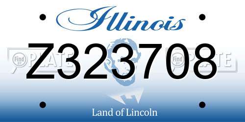 Z323708 Illinois License Plate