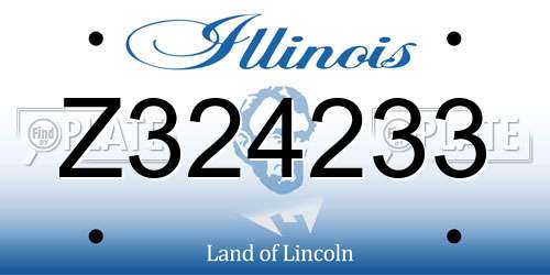 Z324233 Illinois License Plate