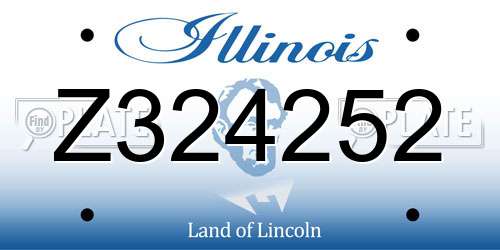 Z324252 Illinois License Plate