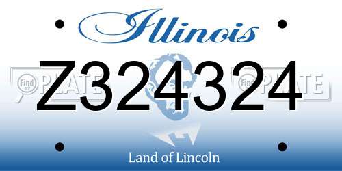 Z324324 Illinois License Plate