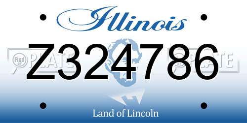 Z324786 Illinois License Plate