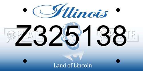 Z325138 Illinois License Plate