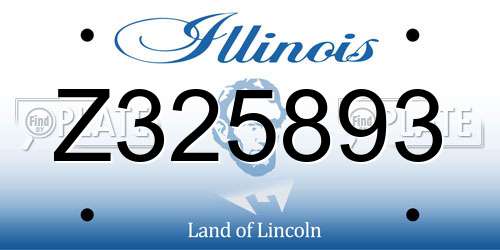 Z325893 Illinois License Plate