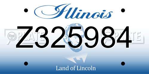 Z325984 Illinois License Plate