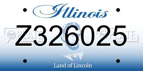 Z326025 Illinois License Plate