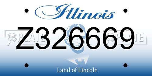 Z326669 Illinois License Plate