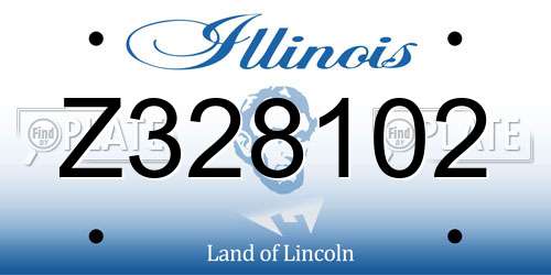 Z328102 Illinois License Plate