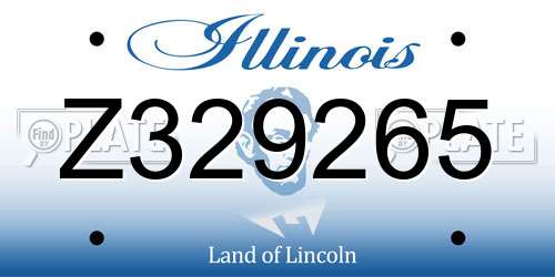 Z329265 Illinois License Plate