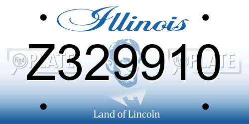 Z329910 Illinois License Plate