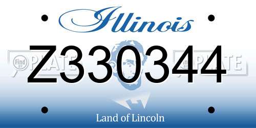 Z330344 Illinois License Plate