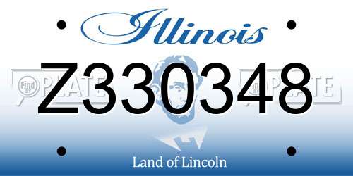 Z330348 Illinois License Plate