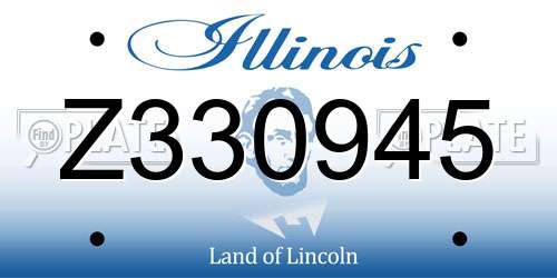 Z330945 Illinois License Plate