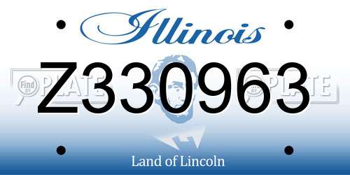 Z330963 Illinois License Plate